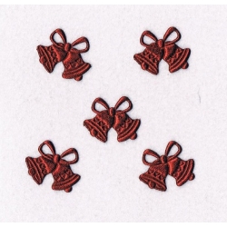 Dzwoneczki 3x2,5cm ( kmpl: 5szt ) aplikacja satynowa ,dzwoneczki  BORDOWE - ciemna czerwień / dzwonek